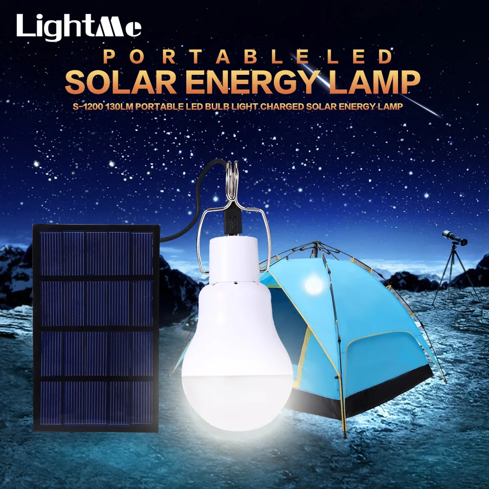 

Newly Useful Energy Conservation S-1200 15W 130LM Portable Led Bulb Light Charged Solar Energy Lamp Home Outdoor Lighting Hot