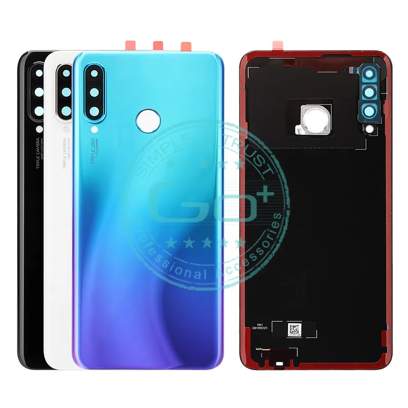 Оригинал для Huawei P30 Lite Задняя крышка батареи + стекло объектива камеры 24MP nova 4e