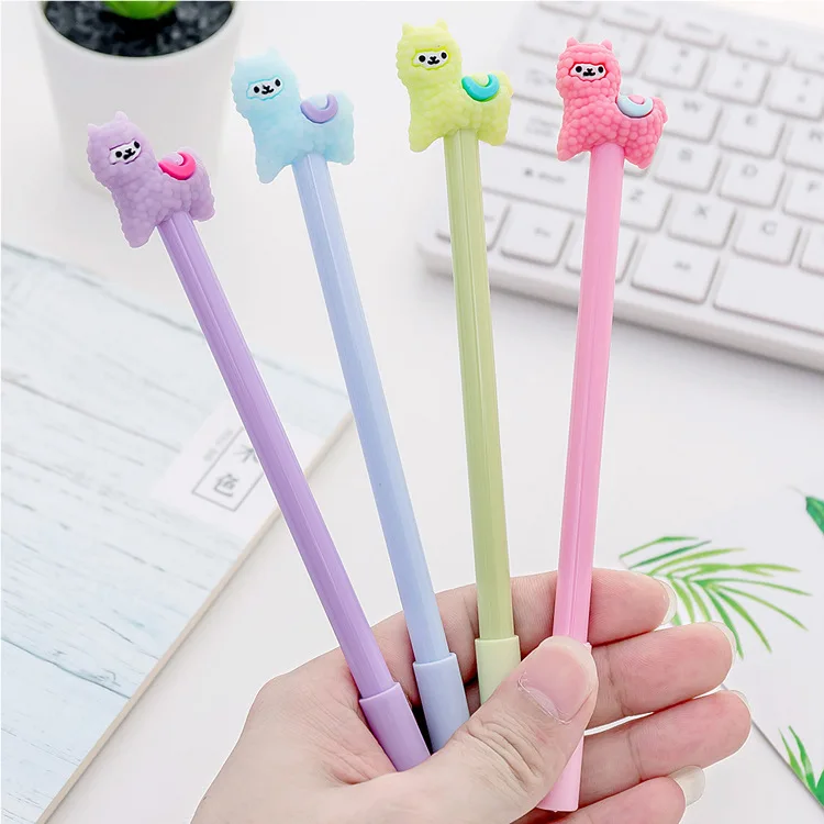 

Cartoon Alpaca Sheep Gel Pen cute Student Office Stationery School Water Gel Ink Pen black ink Signature Pen Gift escolar