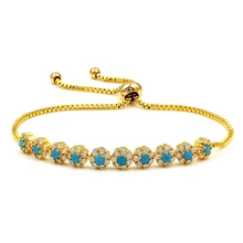 Baiduqiandu бренд ассорти цветов кубического циркония CZ браслет с цветами из кристаллов для женщин или невесты белого золота/желтого золота цвет