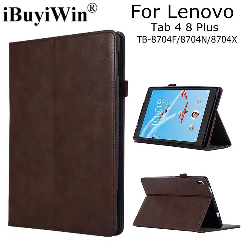 

Luxury Magnetic Smart PU Leather Case for Lenovo Tab 4 8 Plus TB-8704F/8704N/8704X 8.0" Tablet Funda Cover+Free Screen Film+Pen