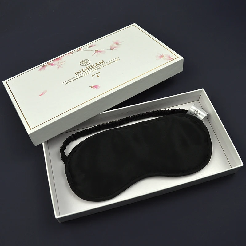 100% authentic Mulberry silk breathable soft eye shade shawl lunch break travel sleep silk mask with ear plug 4