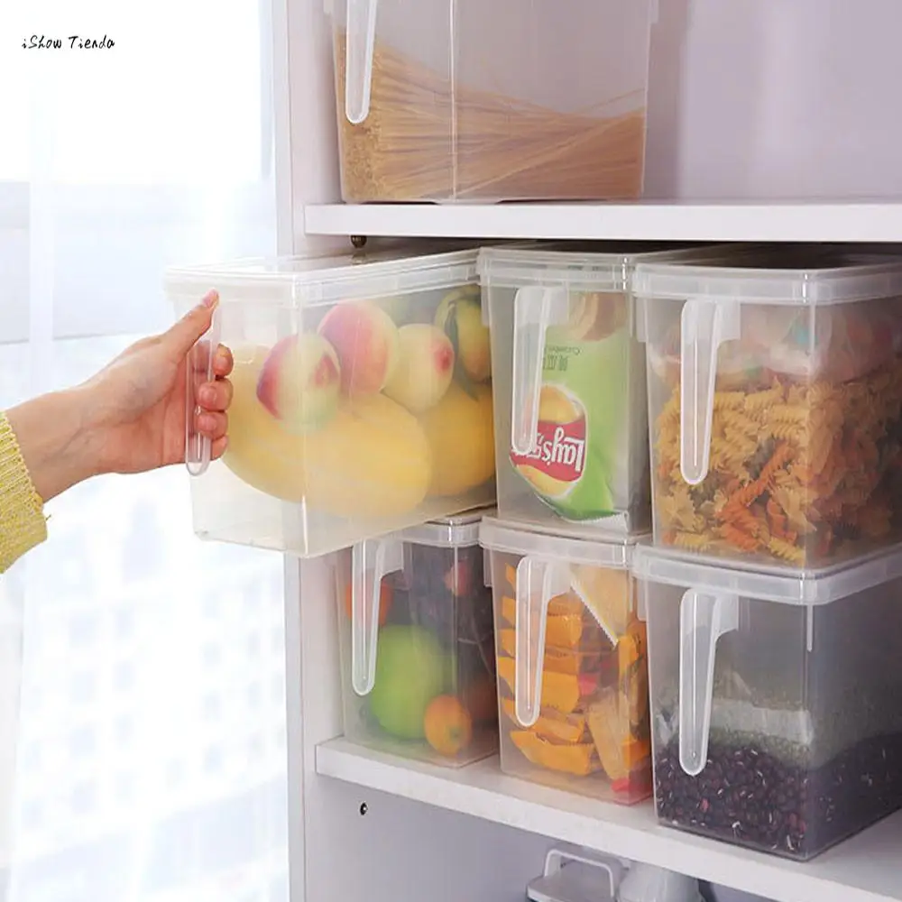 

ISHOWTIENDA 1pc Storage Box Kitchen Storage Collecting Box Basket Kitchen Refrigerator Fruit Food Organiser Utility Contain