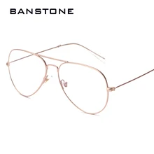BANSTONE классический пилот 3025 очки 3026 прозрачные линзы Улучшенная металлическая оправа мужские и женские элитные очки