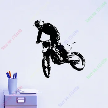 

Motocross Moto Dirty Bike Motorbike Wall Art Sticker Decal Home DIY Decoration Decor Wall Mural Removable Room Decal Stickers