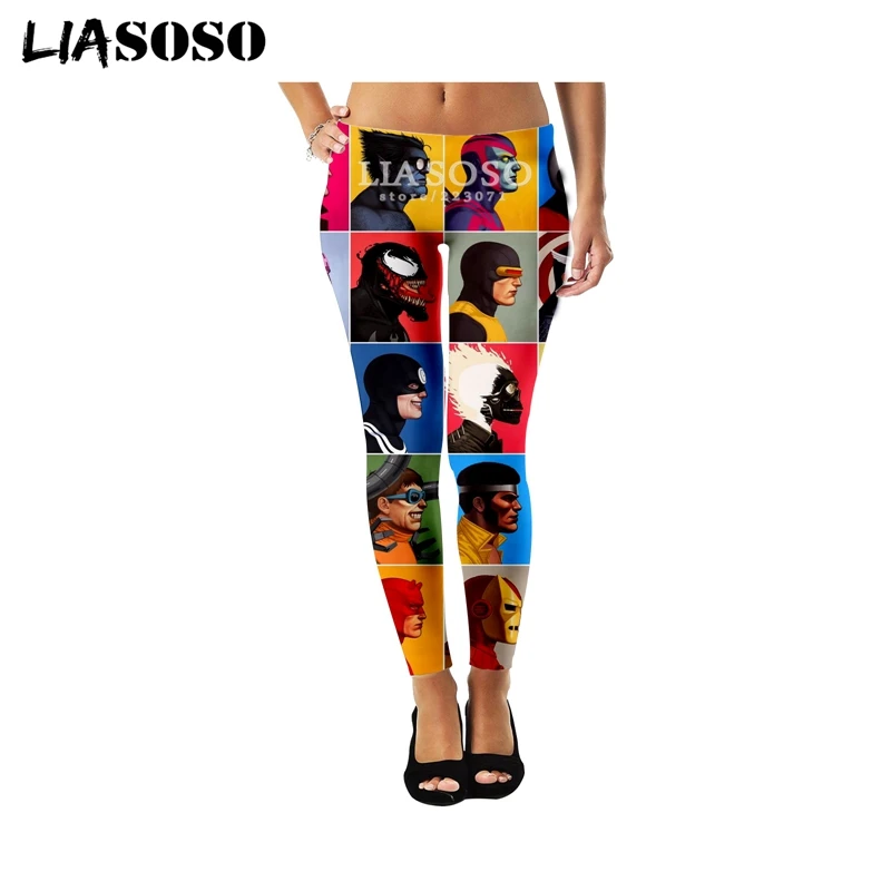 LIASOSO/Новые сексуальные модные женские Суперэластичные легинсы с 3D принтом «Человек-паук», забавные повседневные обтягивающие хип-хоп штаны для фитнеса, A100-10 - Цвет: 5