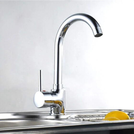 Luxury Brass Kitchen Tap, Chrome Finish Sink Tap, Deck Mounted Tap, 10