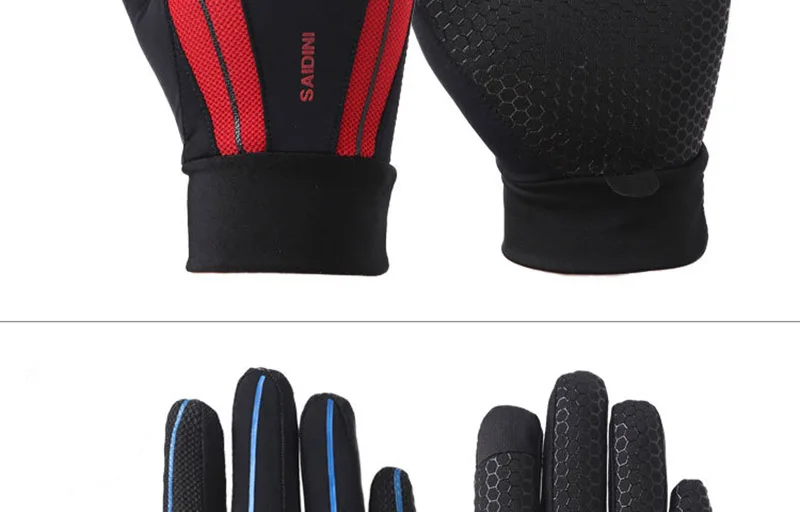 Для мужчин Для женщин полный палец велосипед Сенсорный экран перчатки для занятий спортом на открытом воздухе Альпинизм Нескользящая дышащая сетчатая ткань Фитнес перчатки C27