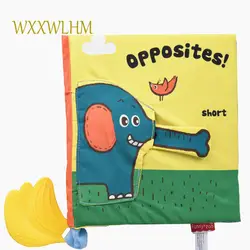 Мягкий Слоник книга трехмерная головоломка раннее образование зубная Лента Детские Тканевые книги для детей плюшевая детская книга