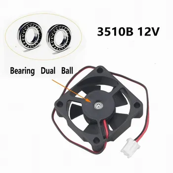 

Gdstime 2 pcs 35x35x10mm Dual Ball DC 12V Brushless Cooling Fan 35mm x 10mm 3510 2Pin Small 3.5cm 35mmx35mmx10mm