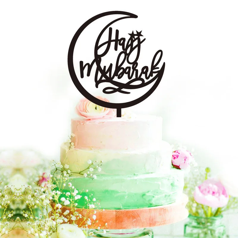 

Ramadan Hajj Mabrour Cake Topper Moon Eid Mubarak Party Cake Topper Eid Mubarak Wedding Cake Decoration Toppers