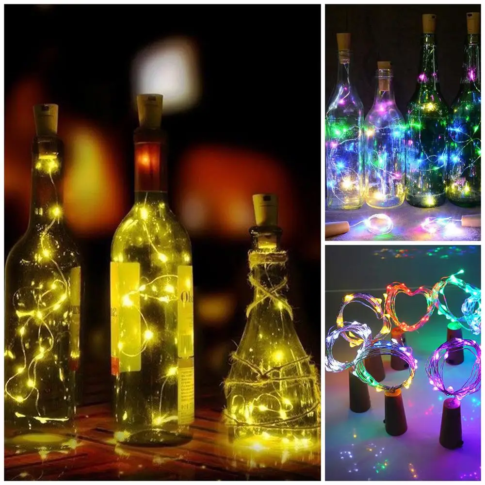 

10PCS Led Bottle Cork String Light Waterproof 1M / 2M Starry Lamps For Party Wedding Decoration