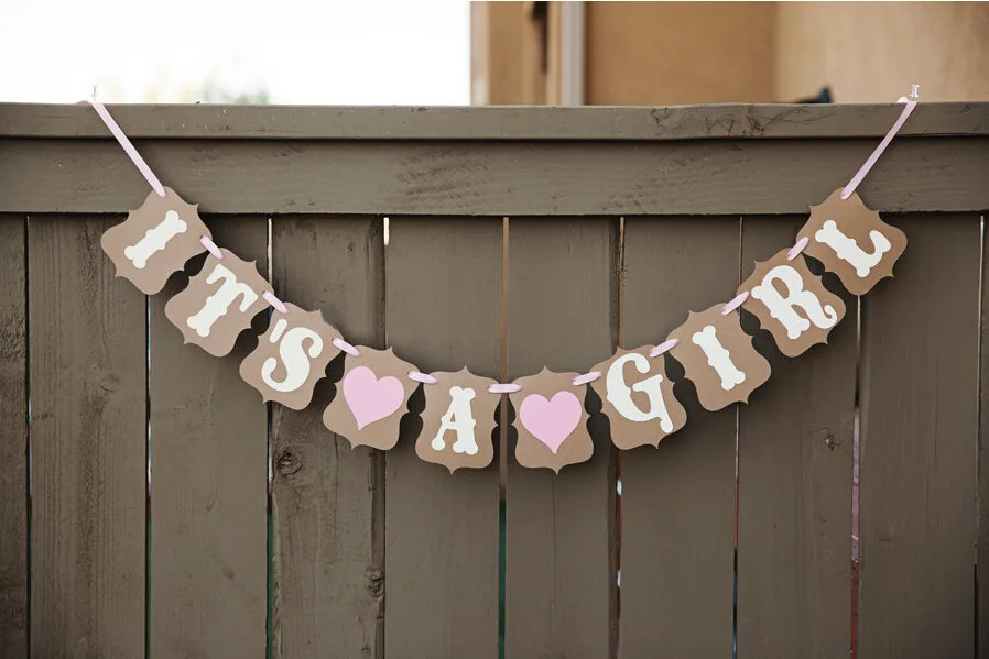 

" IT'S A GIRL" birthday party decoration souvenirs baby shower girl,baby shower bunting,Photo Prop Customize Garland