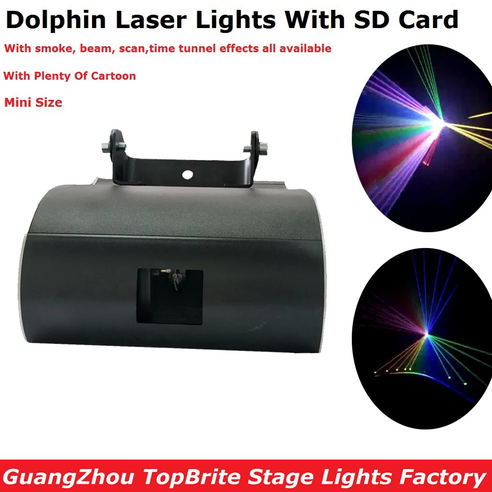 Новый дизайн 1 Вт RGB Полноцветный лазерный светильник в виде дельфина с SD картой