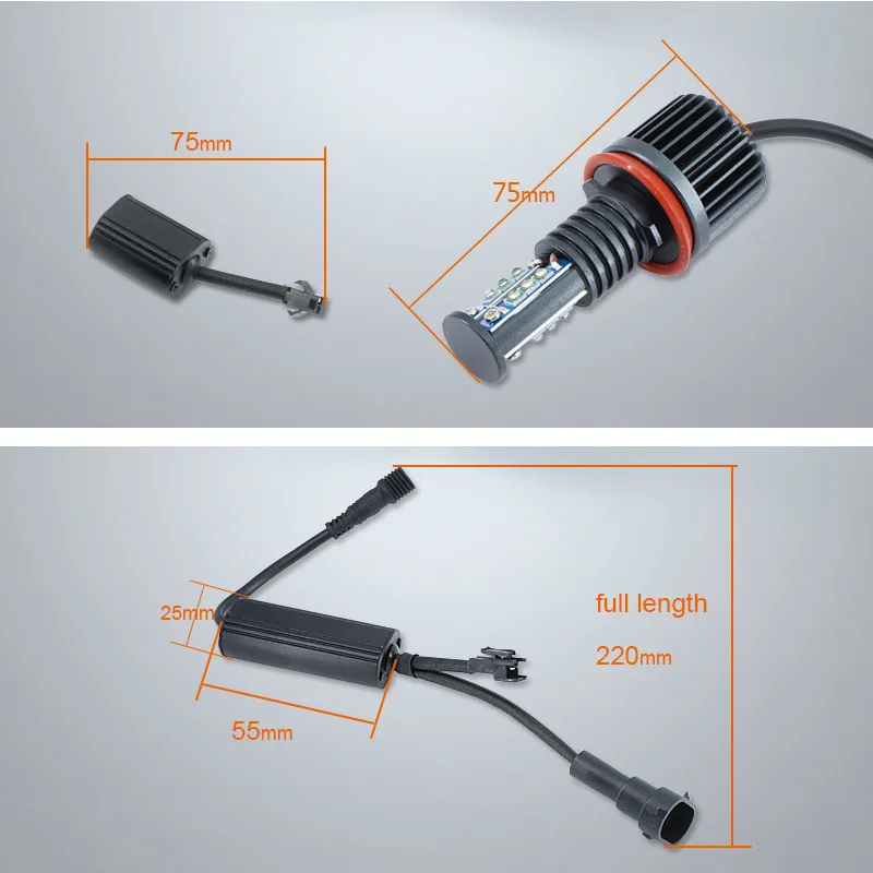 2x120 W Ангельские глазки светодиодный для BMW E60 E61 E63 E64 E70 X5 E71 X6 E82 E87 E89 Z4 E90 E91 E92 E93 XBD чипы маркерная лампа противотуманных фар