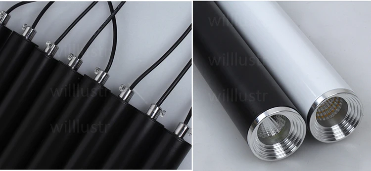 Pingente de Alumínio Moderna Lâmpada Suspensão Iluminação Pendurado Cilindro Lâmpadas Tubo Luz Branco Preto Minimalista Luzes Luxo Led 11 Cheap suspension light