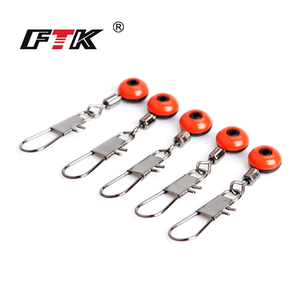 FTK 1 Pack L M S 5PC/lot Bearing Fishing Swivel With Coast Look Snap