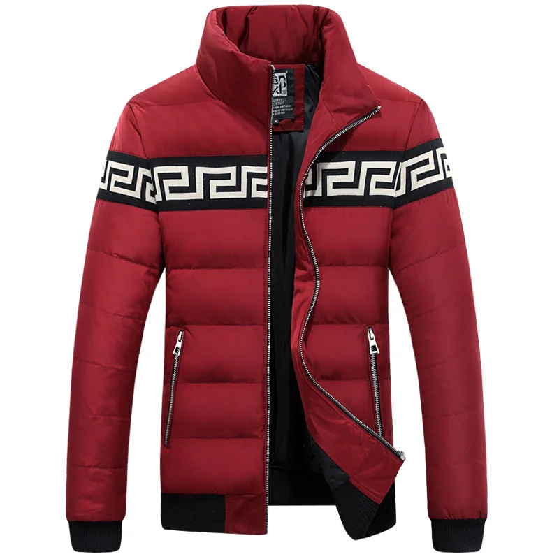 Men s jacket collar male Korean fashion Slim outwear Windbreaker Windproof warm Jackets Down Coats parka