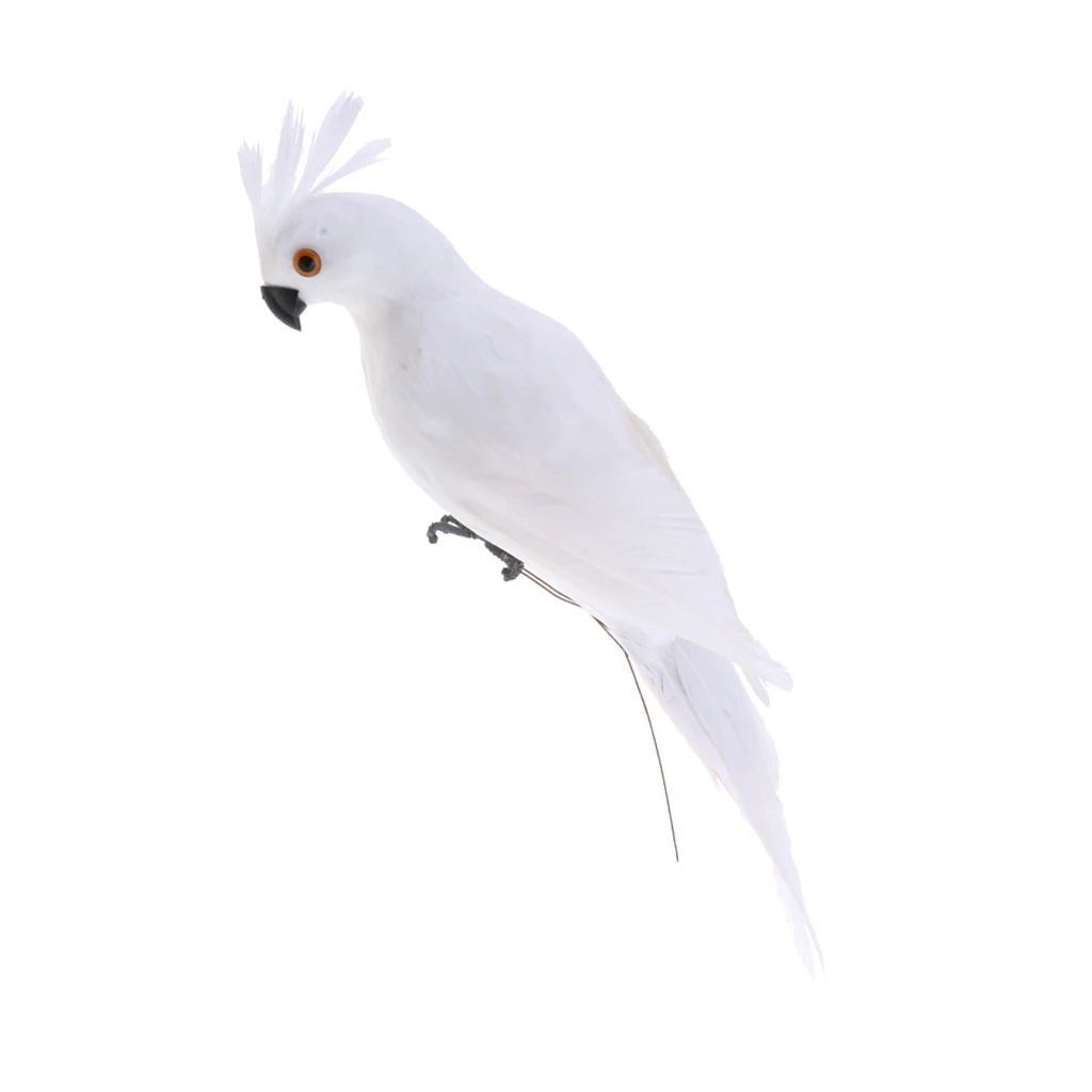 Artificial Animal Feather Fake Bird Taxidermy Garden Home Decor Ornament