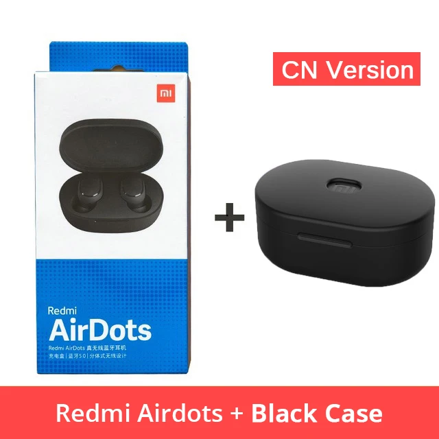 Xiao mi Red mi AirDots, беспроводные наушники Bluetooth 5,0, наушники-вкладыши, стерео, басовые наушники с mi c mi Ture, беспроводные наушники - Цвет: CN Add Black Case