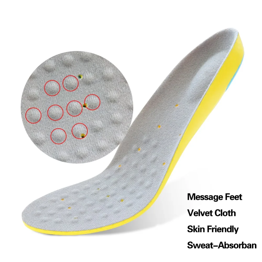 3ANGNI PU Free Size Massage Shock-Absorbant  Breathable Sport Arch Support Sport Insole For Women Men Shoes  Insert Pad