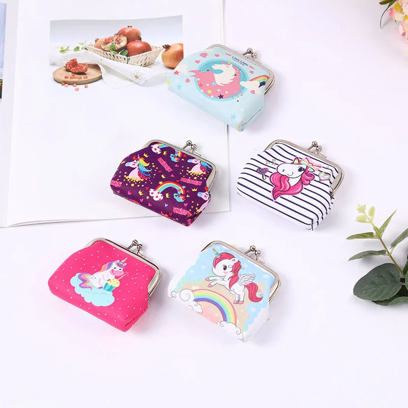 Women Coin Purse Cartoon Unicorn Small Wallets Leather Hasp Money Bag Lady Cute Unicorn Purse Drop Shipping