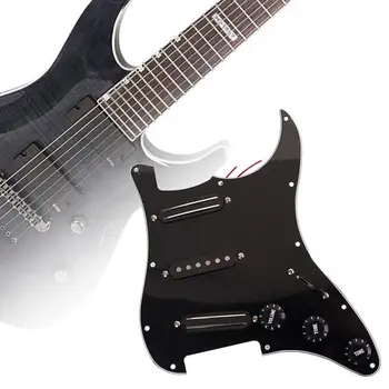 

3-ply SSS Dual Rail Pickup Loaded Prewired Pickguard for 11 Hole Electric Guitar