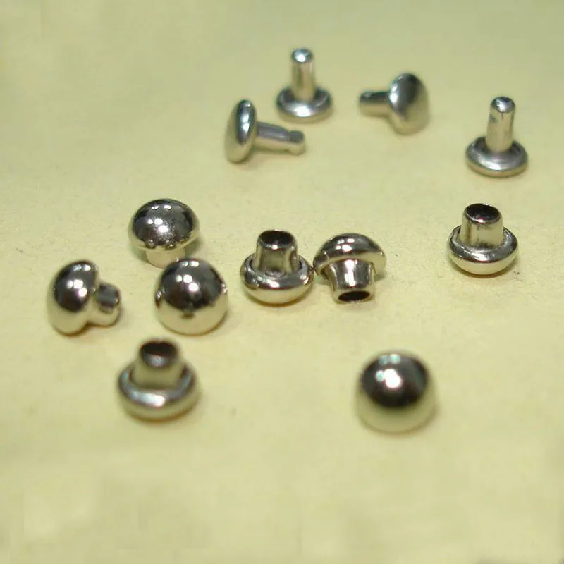 Domed Double Cap Rivets 4 Mm Cap Diameter Studs Sewing Leather Bag Parts & Accessories