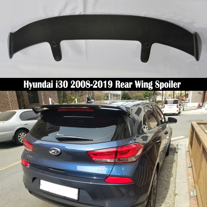 

For Hyundai I30 2008-2019 Rear Wing Spoiler, Trunk Boot Wings Spoilers Resin fibre Grey primer screw fixing