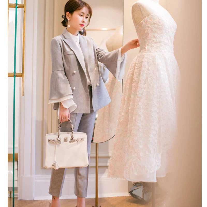 

Summer new Women Korean wave of small fragrant wind wear two-piece suits Western style suit female Spring and Autumn paragraph