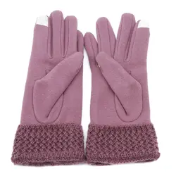 Новые женские рукавицы женские зимние перчатки теплые длинные пальцы Перчатки замши шить наручные Перчатки плетением вязаные рукавицы 1