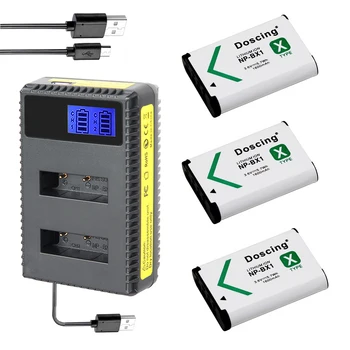 

3X NP BX1 Bateria NP-BX1 Battery+Dual LED Charger for Sony DSC RX1 RX100 AS100V M3 M2 HX300 HX400 HX50 HX60 GWP88 AS15 WX350