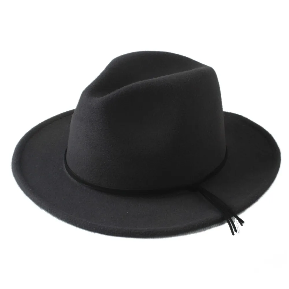 Шерсть Унисекс Женская Мужская Chapeu Feminino Fedora Шляпа Для Laday Мужская шерстяная Панама повязка на голову Джаз церковный топ шляпа