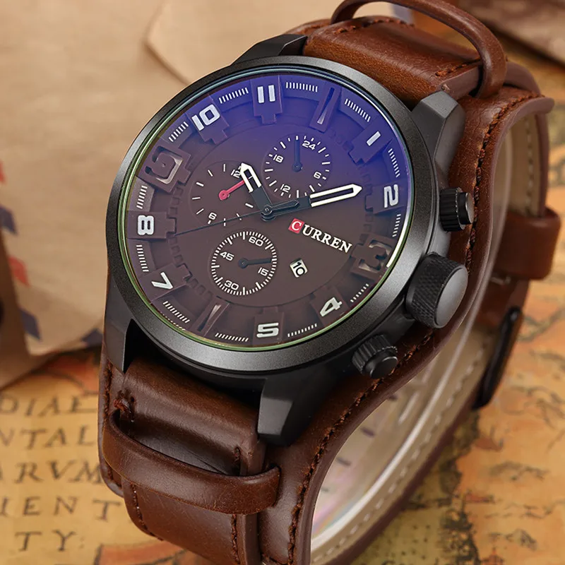 Prix pour Curren Montre Hommes Marque De Luxe Quartz Hommes de Montres En Cuir Imperméable Casual Sport Montre-Bracelet Militaire Horloge Relogio Masculino Prix pour Curren Montre Hommes Marque De Luxe Quartz Hommes de Montres En Cuir Imperméable Casual Sport Montre-Bracelet Militaire Horloge Relogio Masculino