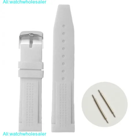 22mm Pure White Color Silicone Jelly Rubber Unisex Watch Band Straps WB1075B22JB
