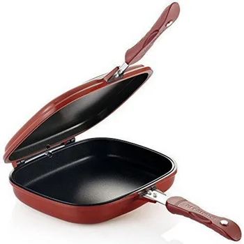

28-32cm Pan Double-sided Barbecue Frying Pan Double-sided Bread Work Pancakes Kitchen Utensils Outdoor Kitchen Supplies