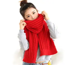 Mingjiebihuo осенне-зимний новый корейский двойной шарф с бахромой дикий шарф вязаный шерстяной Теплый модный толстый удобный однотонный