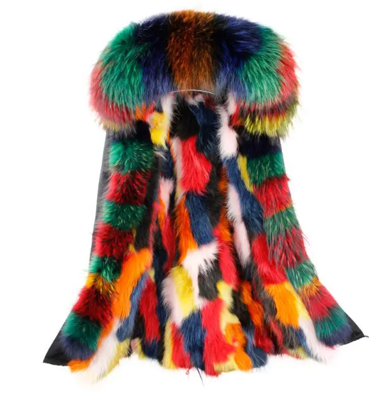 Réel Femmes Outwear Fourrure Manteau Parka De Veste Femme c2 Camouflage Noir Renard Capuche c3 Collier À Raton Laveur C1 Armée Long Chaud Hiver rX5rH