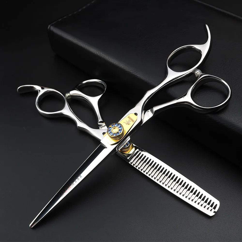 Hairdresser hair cutting and thinning scissors 6 inch management shop styling tools hairdressing scissors set Hairdresser hair cutting and thinning scissors 6 inch management shop styling tools hairdressing scissors set