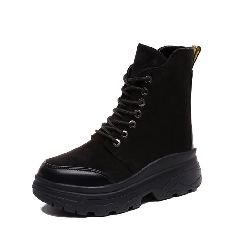 

2018 spring and antumn Women warm flat Boots Ankle Boots