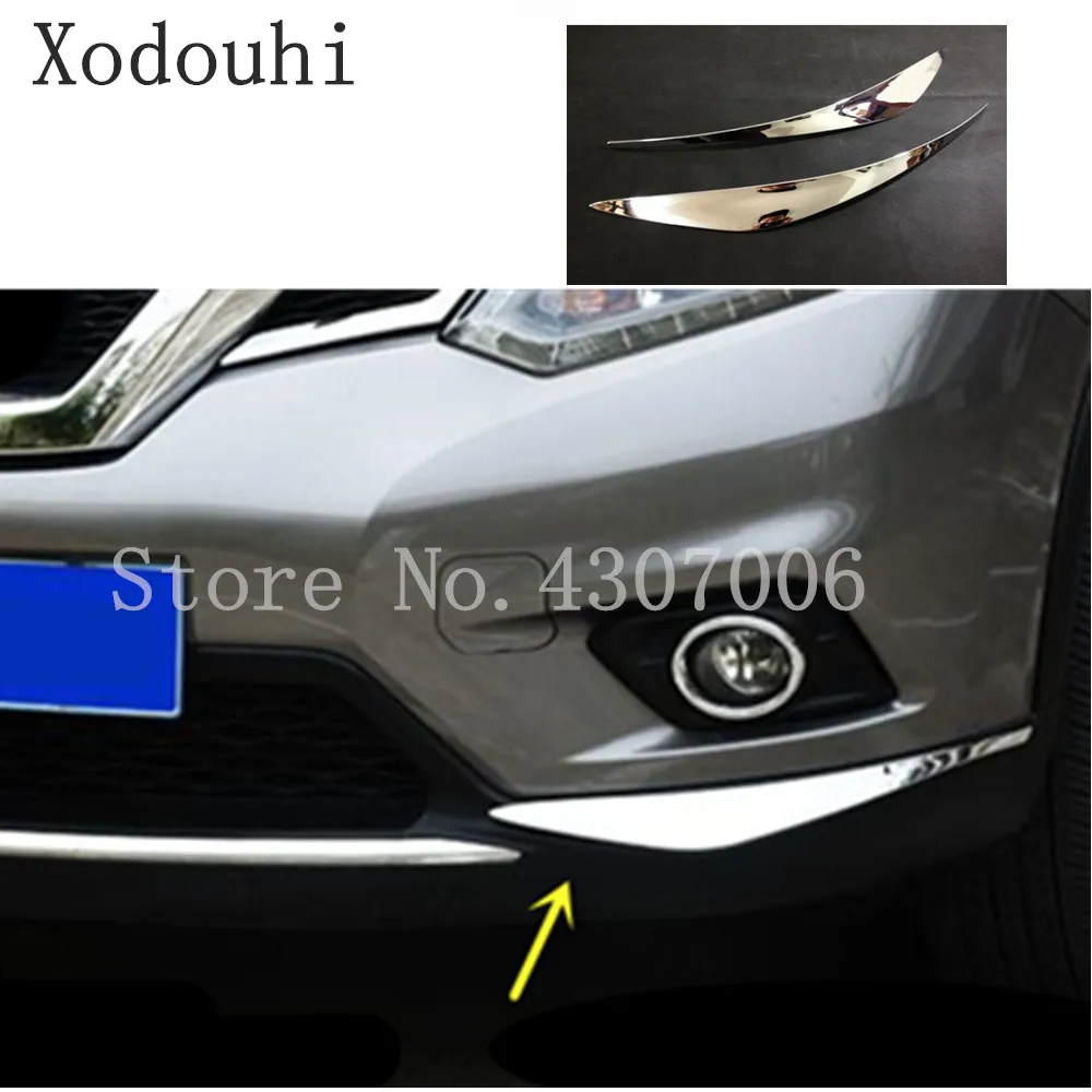 

For Nissan X-Trail XTrail T32/Rogue 2014 2015 2016 Car front side Bumper corner protection trim frame stick anti-rub cover 2pcs
