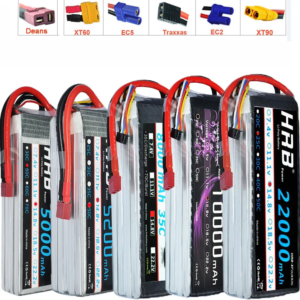 Аккумулятор hrb lipo 4S 14,8 V 5000mAh 5200mah 6000mah 8000mah 10000mah 12000mah 16000mah 22000mah mAh 50C для радиоуправляемого вертолета квадрокоптера