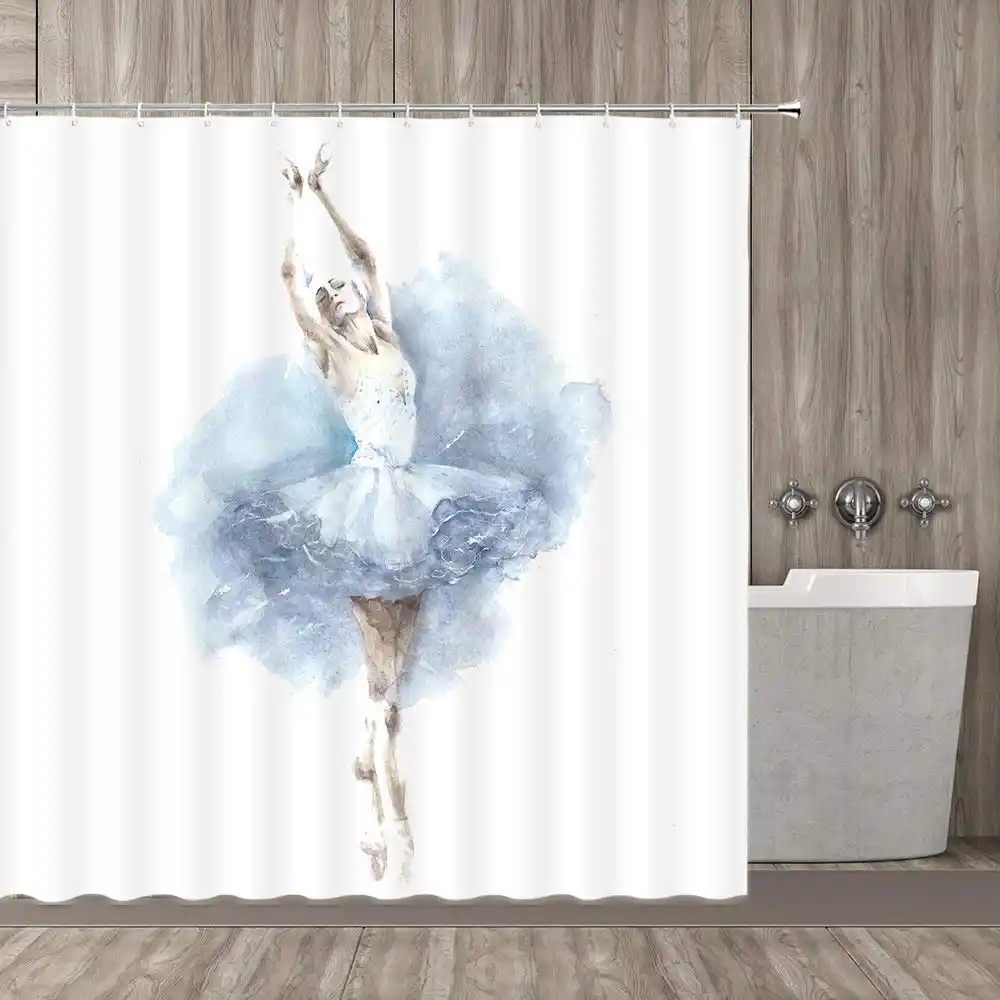 Ballerina Ballet Dancer Trees Polka Dot Art Gymnastics Ballet Skirt Lover Girl Kindergarten Bathroom Child Decor Polyester Ivory Shower Curtains Aliexpress