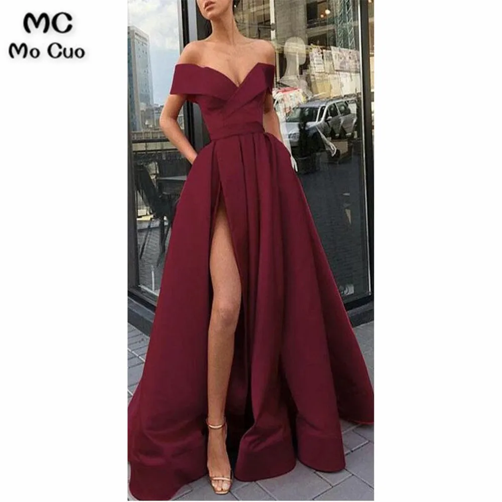 2019 A-Line Elegant Blue Charming Free Custom Long Women Formal Prom Dresse,Evening Gowns with Split , PD09412