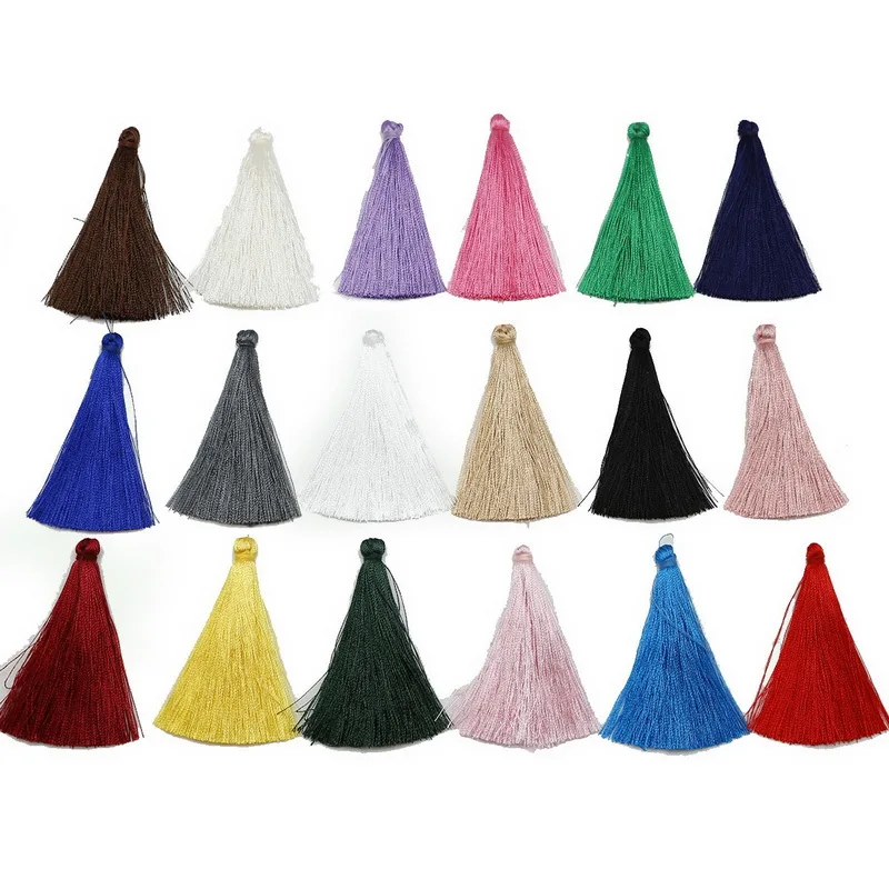 

HOT!! 10pcs/lot 65mm Artificial Silk Tassel Earring Findings Tassels Bag Clothing Charm Pendant DIY Jewelry Findings Accessories