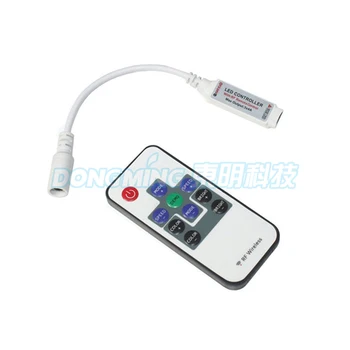 

DC5V, DC12V, DC24V Brightness Adjust Remote Mini Single Color remote LED Controller rf With Red/Black Cable Power Connector