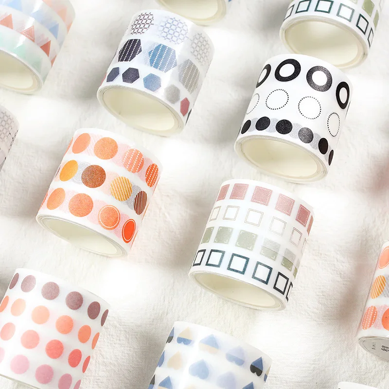 

4cm-3m basic label and paper tape, hand account dot graphic diary album decorative stationery stickers