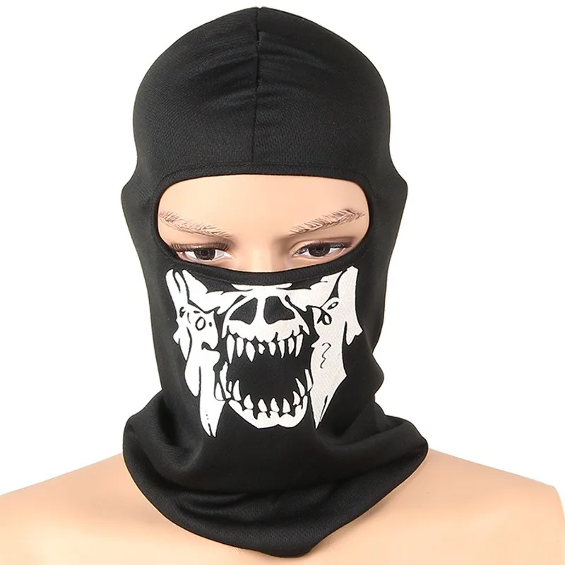 Balaclava Hood Cotton Full Face Masks Skull Bike Hood Mask Neck Guard Masks on
