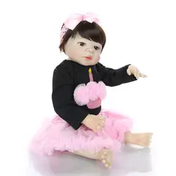 Новинка 55 см corpo силиконовые Reborn Реалистичная кукла-младенец получивший новую жизнь девочка принцесса игрушка Bonecas водонепроницаемый