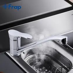 Frap Chrome Кухня Раковина кран холодной и горячей воды смеситель Одной ручкой Torneira Cozinha 360 градусов вращения F4901